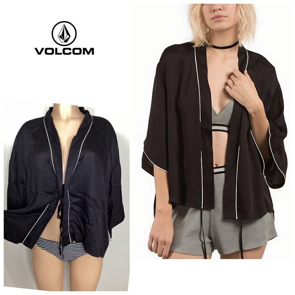 New. Volcom black kimono top. Small. Retails $129